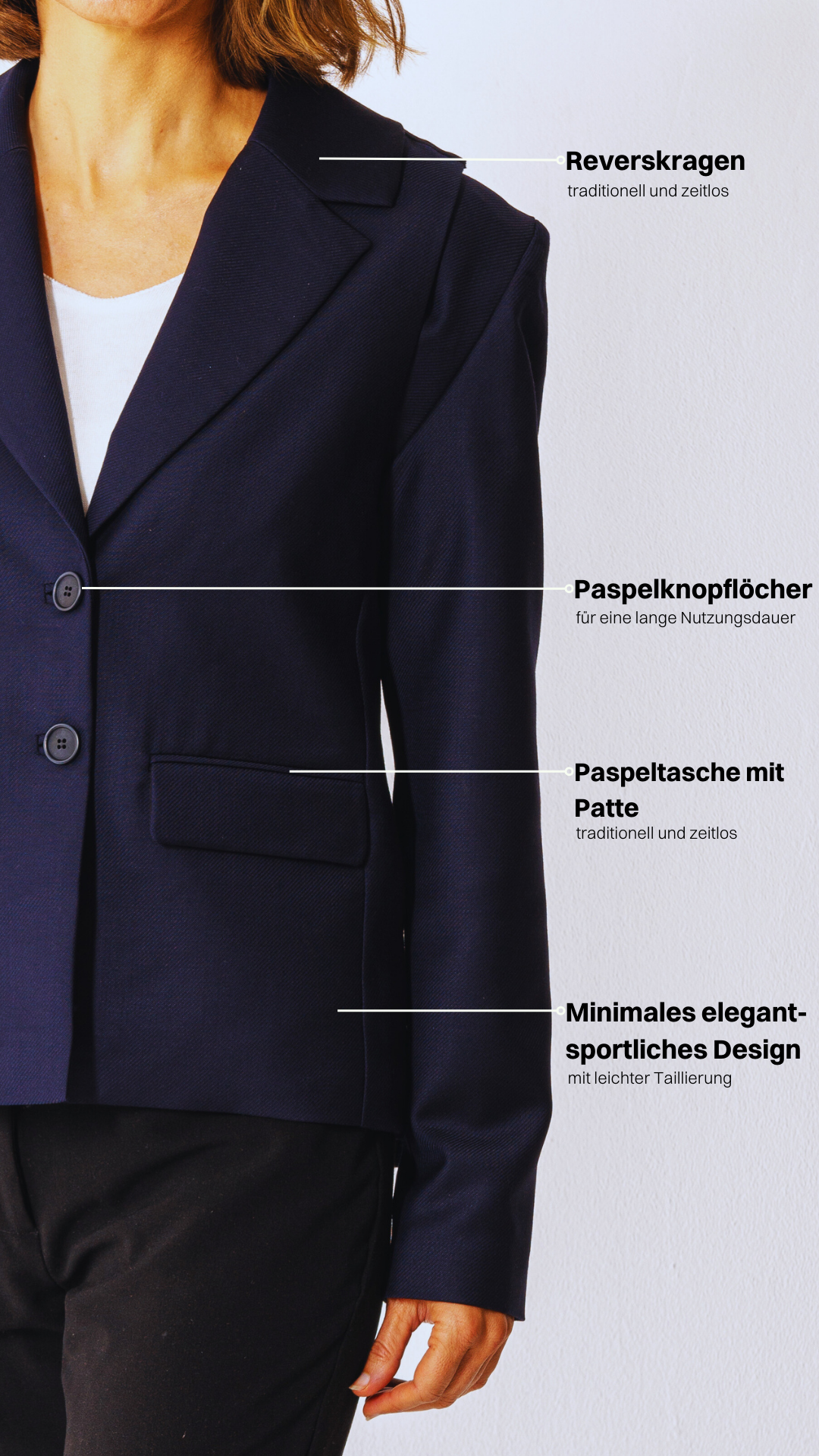 Größenverstellbarer Blazer – Black Iris