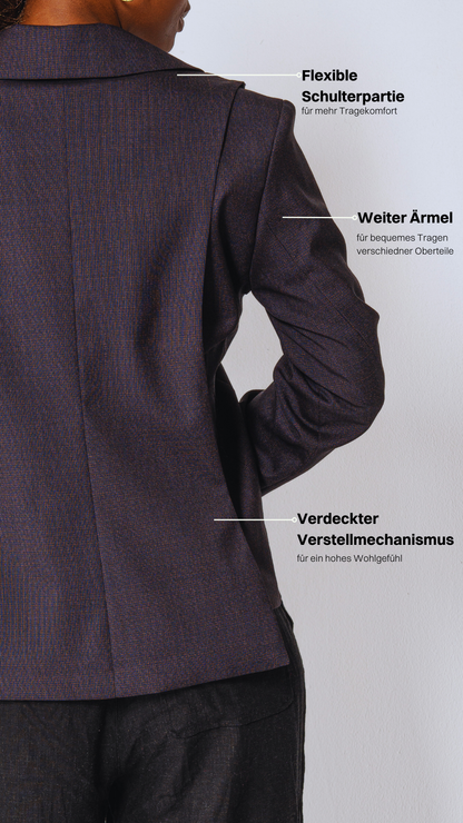 Größenverstellbarer Blazer – Black Iris